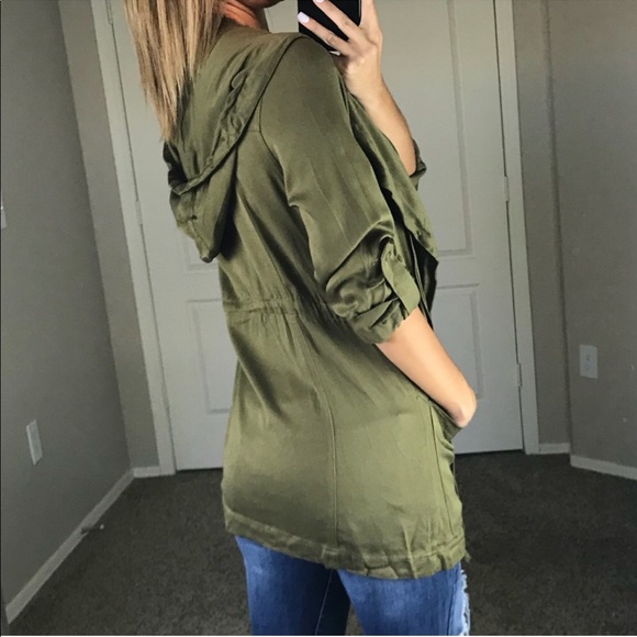 -Olive Hooded Jacket- - Picture 3 of 6